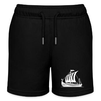 Drachenboot Wikinger Style Segel Design - Kinder Organic Joggingshorts Mini Bolter von Stanley/Stella - Schwarz - Vorne