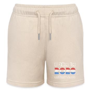 Pays-Bas 2028 - Short de jogging enfant bio Stanley/Stella - écru doux - Devant