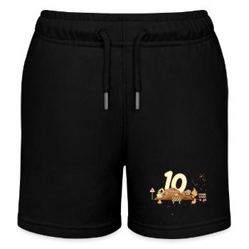 10th Anniversary Construction Site - Kids Organic Sweat Shorts by Stanley/Stella - black - Front