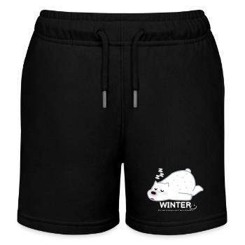 Winter Bear - Kids Organic Sweat Shorts by Stanley/Stella - black - Front
