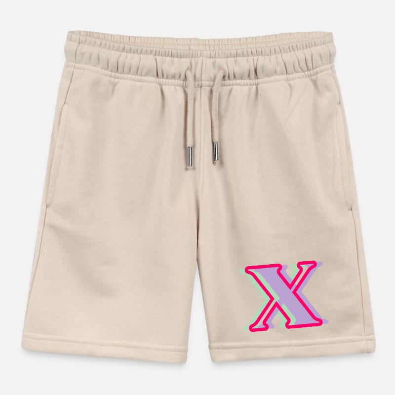 Lettre x multicolore Short de jogging enfant bio Stanley/Stella