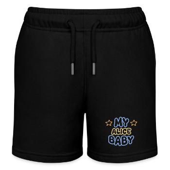 Prénom Alice - Short de jogging enfant bio Stanley/Stella - noir - Devant