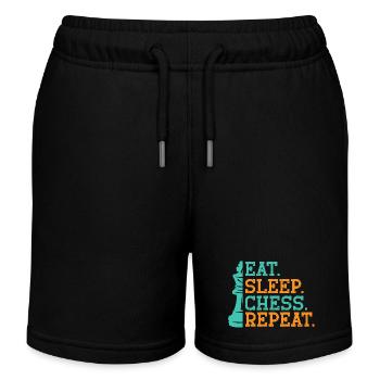 Roi des échecs Cadeau Echecs Sport Maître d’échecs - Short de jogging enfant bio Stanley/Stella - noir - Devant