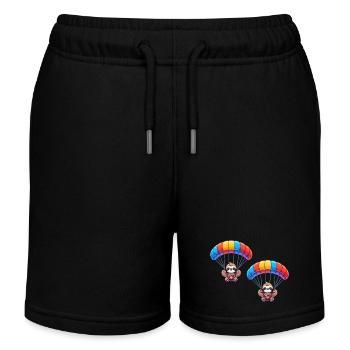 faultier fallschirm 2 - Kinder Organic Joggingshorts Mini Bolter von Stanley/Stella - Schwarz - Vorne