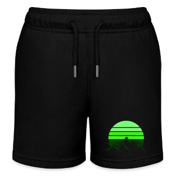 mountains mountains mountains - Kids Organic Sweat Shorts by Stanley/Stella - black - Front
