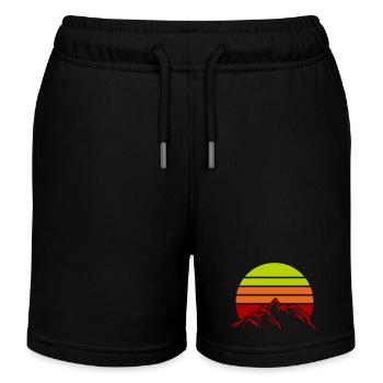 mountains mountains mountains - Kids Organic Sweat Shorts by Stanley/Stella - black - Front