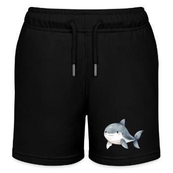 small shark - Kids Organic Sweat Shorts by Stanley/Stella - black - Front