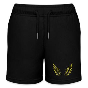 Aile / Ange / Ailes angéliques en or - Short de jogging enfant bio Stanley/Stella - noir - Devant