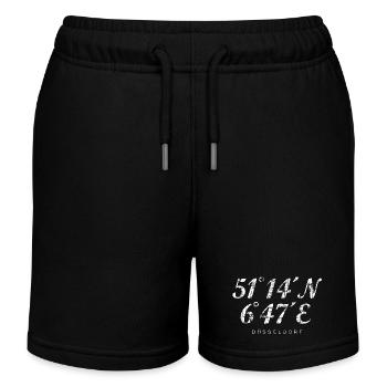 Düsseldorf Koordinaten (Vintage/Weiß) - Kinder Organic Joggingshorts Mini Bolter von Stanley/Stella - Schwarz - Vorne