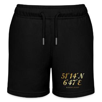 Düsseldorfer Koordinaten von Düsseldorf - Kinder Organic Joggingshorts Mini Bolter von Stanley/Stella - Schwarz - Vorne