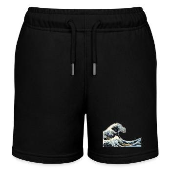 The Wave | The Wave | Katsushika Hokusai - Kids Organic Sweat Shorts by Stanley/Stella - black - Front