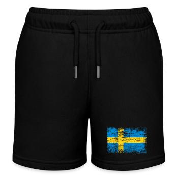 Drapeau suédois dans un style vintage - Short de jogging enfant bio Stanley/Stella - noir - Devant