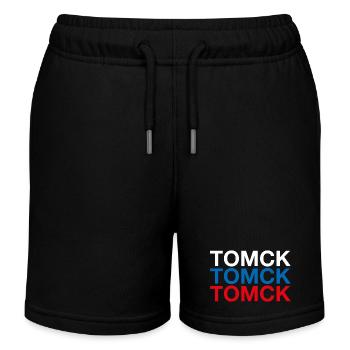 TOMSK Russia Cyrillic Russian Flag - Kids Organic Sweat Shorts by Stanley/Stella - black - Front