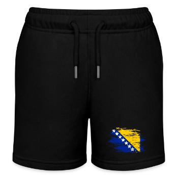 Bosnia flag used - Kids Organic Sweat Shorts by Stanley/Stella - black - Front