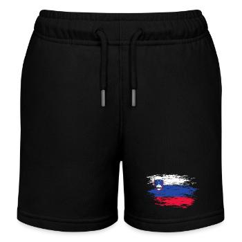 Slowenien Flagge used - Kinder Organic Joggingshorts Mini Bolter von Stanley/Stella - Schwarz - Vorne