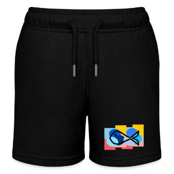 SARDINE. FISH. APRIL FOOL. EASTER. SEA - Kids Organic Sweat Shorts by Stanley/Stella - black - Front