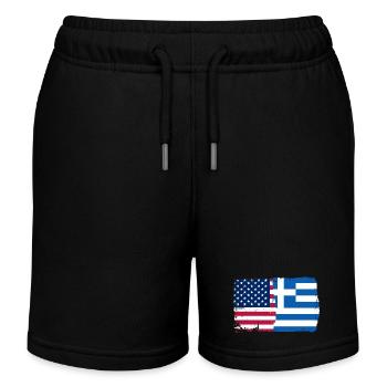 Fusion du drapeau de la Grèce des États-Unis - Short de jogging enfant bio Stanley/Stella - noir - Devant