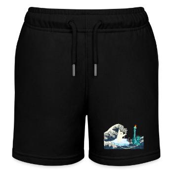 Ecology T Shirt Big Wave New York Bear Climate - Kids Organic Sweat Shorts by Stanley/Stella - black - Front