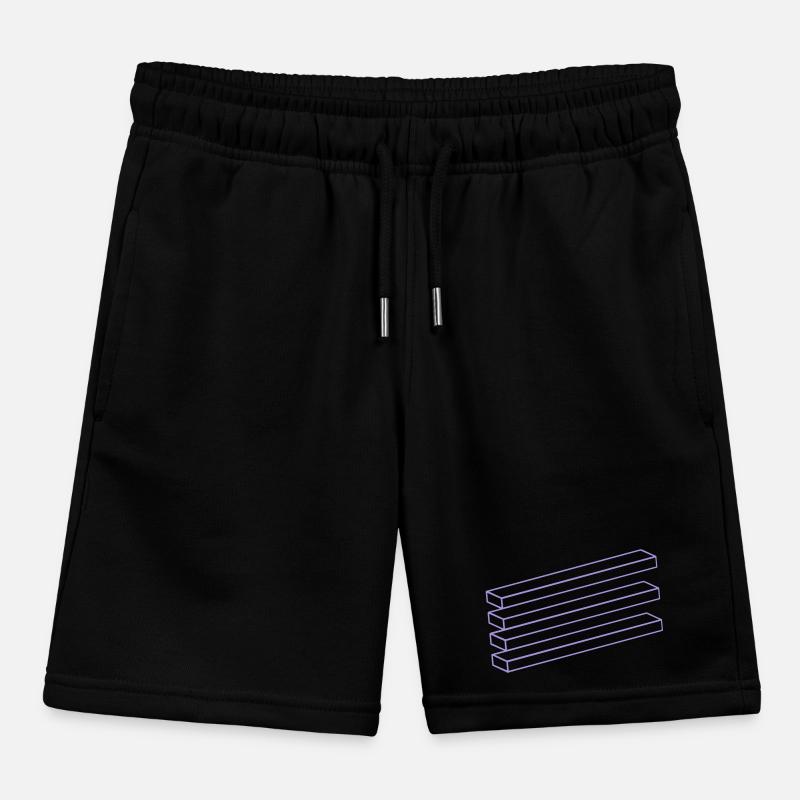 Optical Illusion Geometry Minimalist Puzzle Kids Organic Sweat Shorts by Stanley/Stella