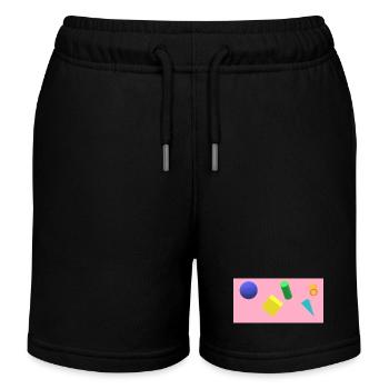 Vibrant Geometric Shape Composition - Kids Organic Sweat Shorts by Stanley/Stella - black - Front