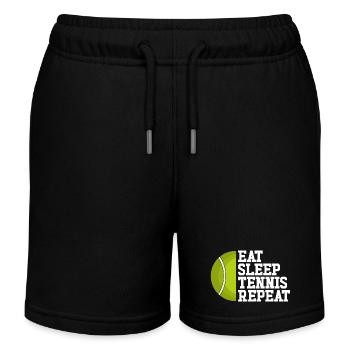 Eat Sleep Tennis Wiederholen Sie Tennis - Kinder Organic Joggingshorts Mini Bolter von Stanley/Stella - Schwarz - Vorne