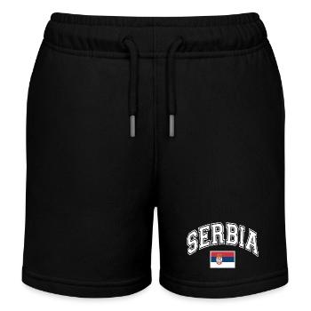 Serbie - Short de jogging enfant bio Stanley/Stella - noir - Devant