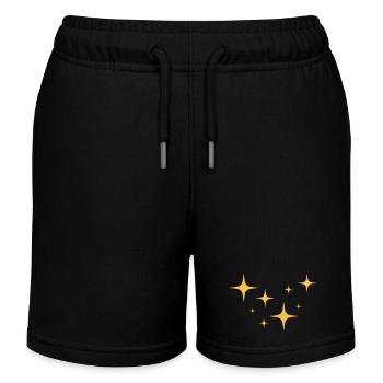 Sternenstaub Glitzer Muster - Kinder Organic Joggingshorts Mini Bolter von Stanley/Stella - Schwarz - Vorne