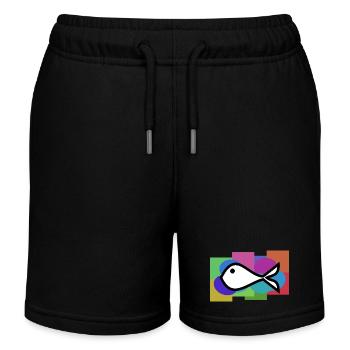 FISH. MEMORY. SARDINE. APRIL FOOL. SEA - Kids Organic Sweat Shorts by Stanley/Stella - black - Front