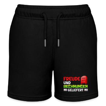 Postman JOY AND INVOICES DELIVERED - Kids Organic Sweat Shorts by Stanley/Stella - black - Front
