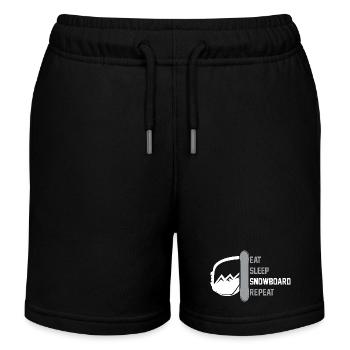 Snowboarden Snowboarder Iss, schlaf Snowboard - Kinder Organic Joggingshorts Mini Bolter von Stanley/Stella - Schwarz - Vorne