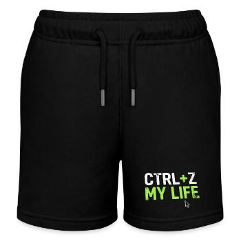 Developer Fun Shirt, CTRL + Z My Life  - Kinder Organic Joggingshorts Mini Bolter von Stanley/Stella - Schwarz - Vorne