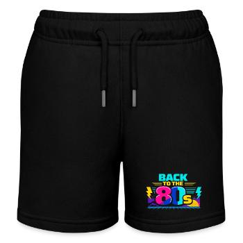 Zurück in die 80er Neon - Kinder Organic Joggingshorts Mini Bolter von Stanley/Stella - Schwarz - Vorne