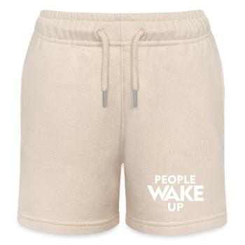 People Wake Up – Wach auf Statement Shirt - Short de jogging enfant bio Stanley/Stella - écru doux - Devant