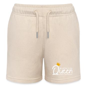 Ma mère est la reine Citation sarcastique drôle - Short de jogging enfant bio Stanley/Stella - écru doux - Devant