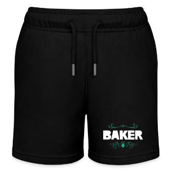 Baker Decorative Typography - Kids Organic Sweat Shorts by Stanley/Stella - black - Front