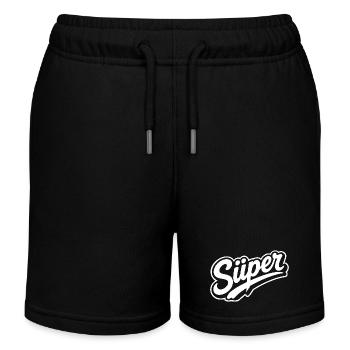 Süper Script Wortmarke Jugendwort - Kinder Organic Joggingshorts Mini Bolter von Stanley/Stella - Schwarz - Vorne
