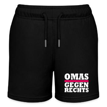 Omas gegen Rechts - Kinder Organic Joggingshorts Mini Bolter von Stanley/Stella - Schwarz - Vorne
