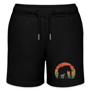 Elefant Retro Silhouette Tierwelt Elefantenliebhaber - Kinder Organic Joggingshorts Mini Bolter von Stanley/Stella - Schwarz - Vorne