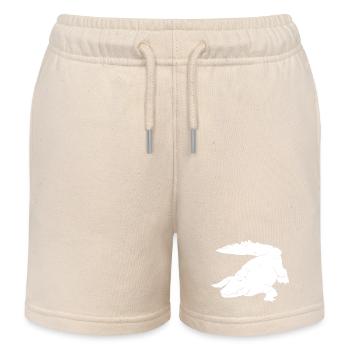 Krokodil Kunst Silhouette Grafik Wildtierliebhaber - Kinder Organic Joggingshorts Mini Bolter von Stanley/Stella - Natur - Vorne