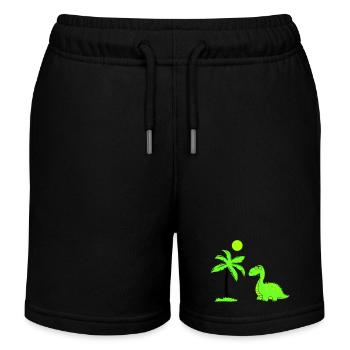 dinosaurier palme 02 - Kinder Organic Joggingshorts Mini Bolter von Stanley/Stella - Schwarz - Vorne