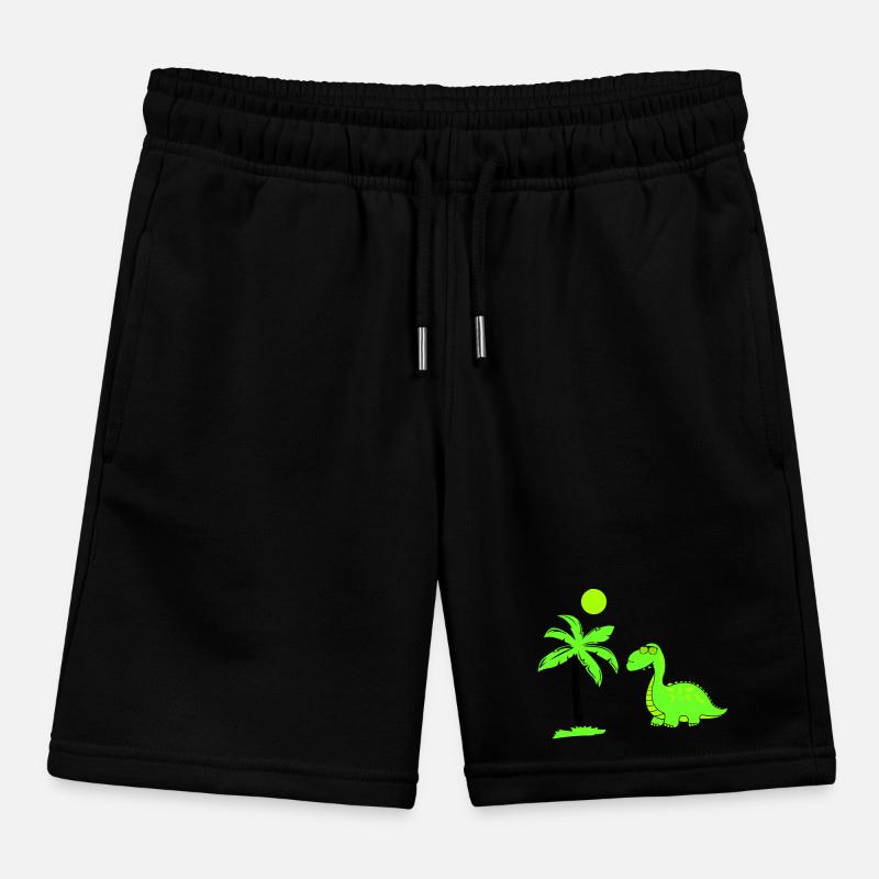 Dinosaur Palm Tree 02 Kids Organic Sweat Shorts by Stanley/Stella