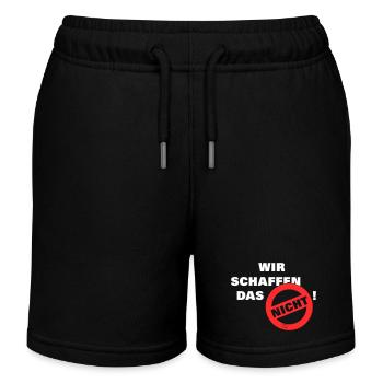 Wir schaffen das nicht - weiß - Kinder Organic Joggingshorts Mini Bolter von Stanley/Stella - Schwarz - Vorne