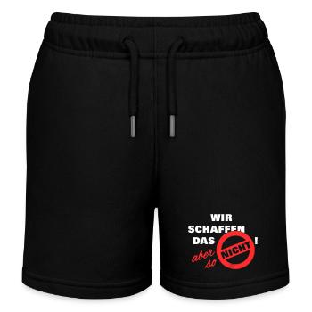 Wir schaffen das aber so nicht weiß - Kinder Organic Joggingshorts Mini Bolter von Stanley/Stella - Schwarz - Vorne