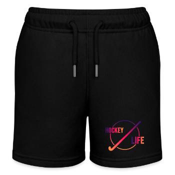 Field Hockey Hockey Team Hockey Stick - Kids Organic Sweat Shorts by Stanley/Stella - black - Front