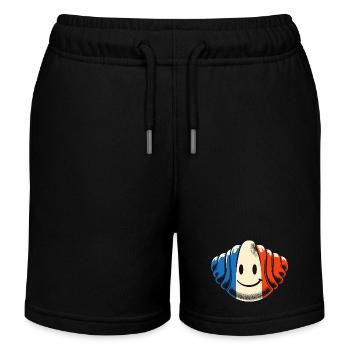 French Croissant Art - Funny Gift - Kids Organic Sweat Shorts by Stanley/Stella - black - Front