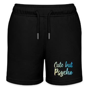 Cute but Psycho Shirt2 - Kinder Organic Joggingshorts Mini Bolter von Stanley/Stella - Schwarz - Vorne