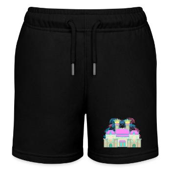Schloss Burg Krone Festung Ritter König - Kinder Organic Joggingshorts Mini Bolter von Stanley/Stella - Schwarz - Vorne