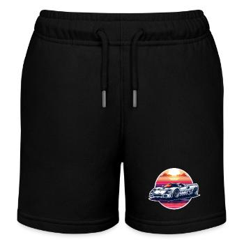 Oldtimer Sonnenuntergang - Kinder Organic Joggingshorts Mini Bolter von Stanley/Stella - Schwarz - Vorne