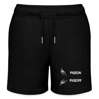 Pigeon pigeoff - funny humor - Kids Organic Sweat Shorts by Stanley/Stella - black - Front