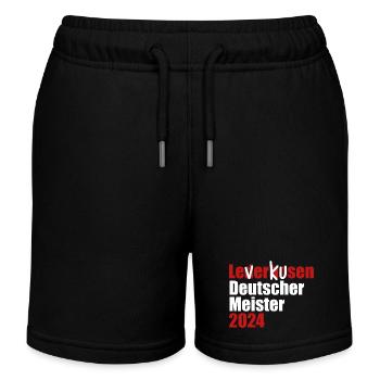 Leverkusen - Deutscher Meister 2024 - Kinder Organic Joggingshorts Mini Bolter von Stanley/Stella - Schwarz - Vorne